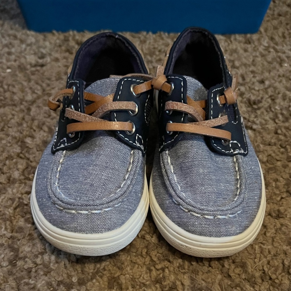 Chambray Boat Shoes- toddler boy